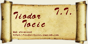 Tiodor Točić vizit kartica
